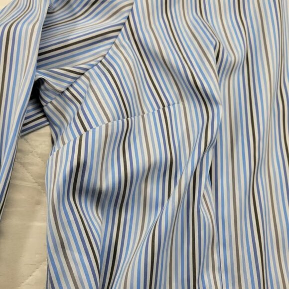 Venezia Jeans blue stripe womens fitted long sleeve dress shirt size 22/24 - Picture 2 of 2